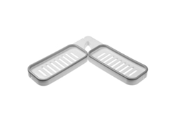 2026-organizador De Ducha Plegable Linjou, Estante De Esquina Sin Taladrar, Adhesivo Autoadhesivo (gris)