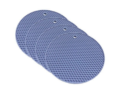 Mantel Individual Redondo De Silicona Con Panal - Azul Nórdico JEIIBRZUI