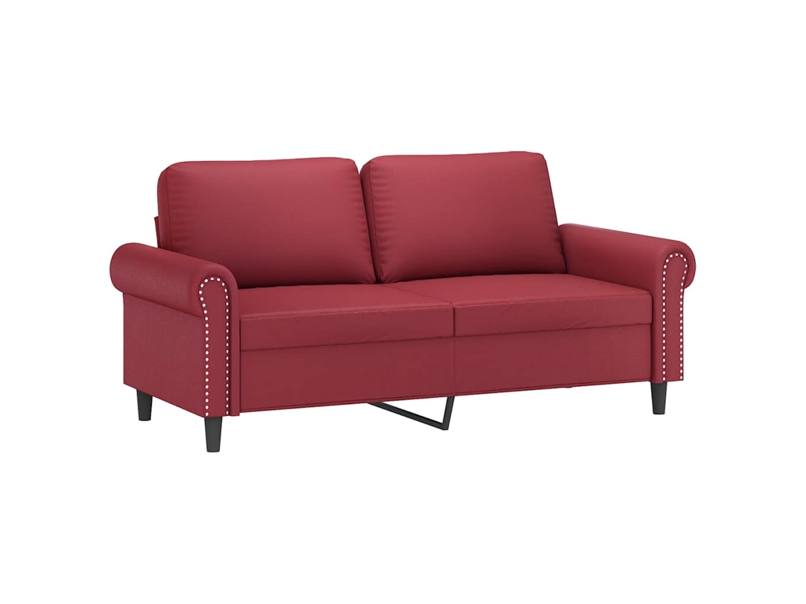 Maison Exclusive - Sofá De 2 Lugares 140 Cm Couro Artificial Vermelho Tinto