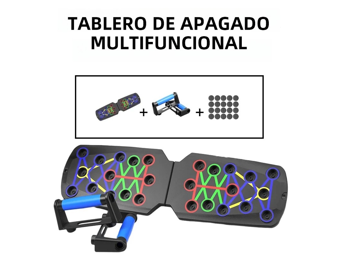 Tabla de flexiones portátil multifuncional con barra de resistencia plegable Mdug (b1)