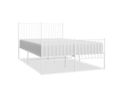 Marco de Cama con Cabecero Pés Metal Blanco (135x190cm)