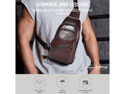 Kklv-bolsa Bandolera De Cuero Genuino Para Hombre Com Buzón Usb Y Múltiples Bolsillos