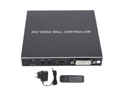 Divisor de interfaz multimedia Aetheria HD 2x2, 1 entrada, 4 salidas, compatible con DVI 2K, control remoto, Plug and Play.