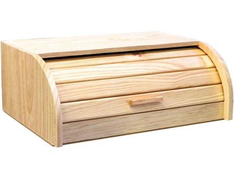 COSHANO Panera de madera con tapa de persiana plegable cesta, alimentos de madera, recipiente con tapa deslizante (48x25x15cm)