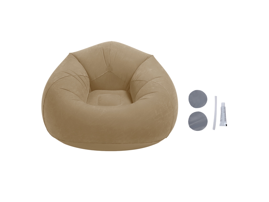 Sofá inflable portátil y plegable gris para sala de estar, dormitorio, oficina y viajes.