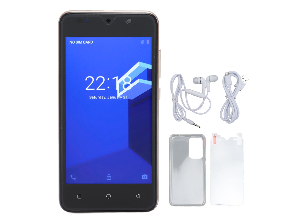 Telefone Celular Desbloqueado Com Desbloqueio Facial Tela Hd 5.0" 4gb+32gb 6800mah Android 12 Ultra Fino Dourado