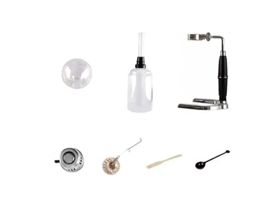 Cafetera manual de sifón con base de acero inoxidable, cafetera clásica para el hogar y la oficina
