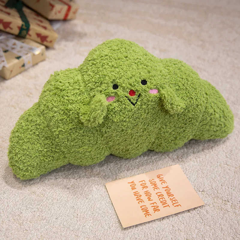 (verde, 45 Cm) Cojín Para Adultos Con Forma De Cruasán, Suave Y Cómodo.