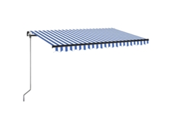 Maison Exclusive - Toldo Manual Retráctil Con Led Azul Y Blanco 450x350 Cm