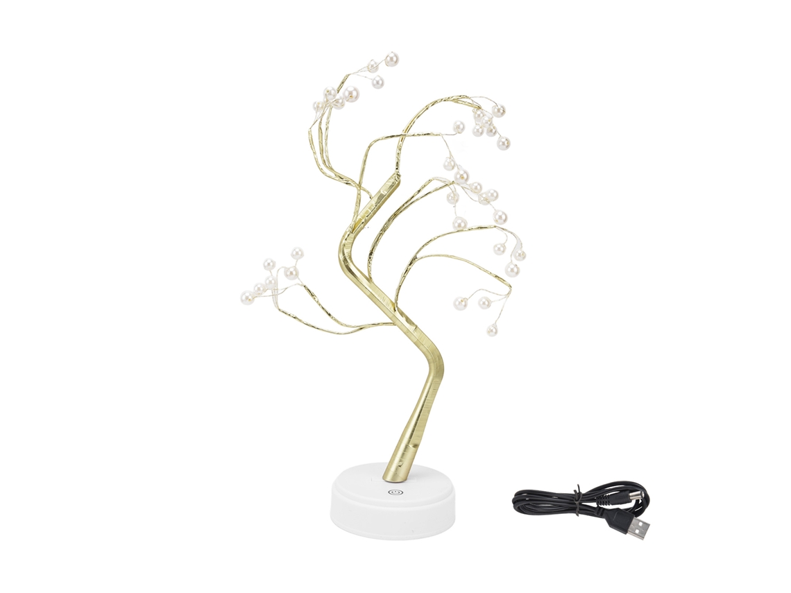Lámpara de mesa Bonsai 2026 con cable USB de cobre, luz cálida perlada, 36L, para el hogar, Navidad, oficina, luz nocturna, estable, ajustable, segura.
