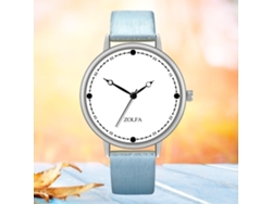 Reloj Hombre De Moda Clásico Correa De Cuero Quartz Analógico Azul
