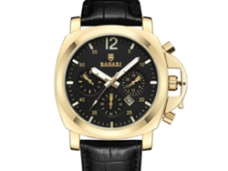 Reloj De Pulsera Redondo Analógico De Cuarzo Con Correa De Pu Bagari (oro Negro)