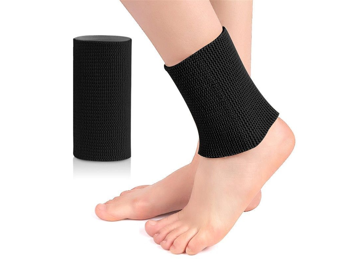 Tobillera Negra De Gel Frío Con Soporte Elástico Y Presión Para Aliviar El Dolor Durante La Práctica Deportiva Y Proteger El Pie.
