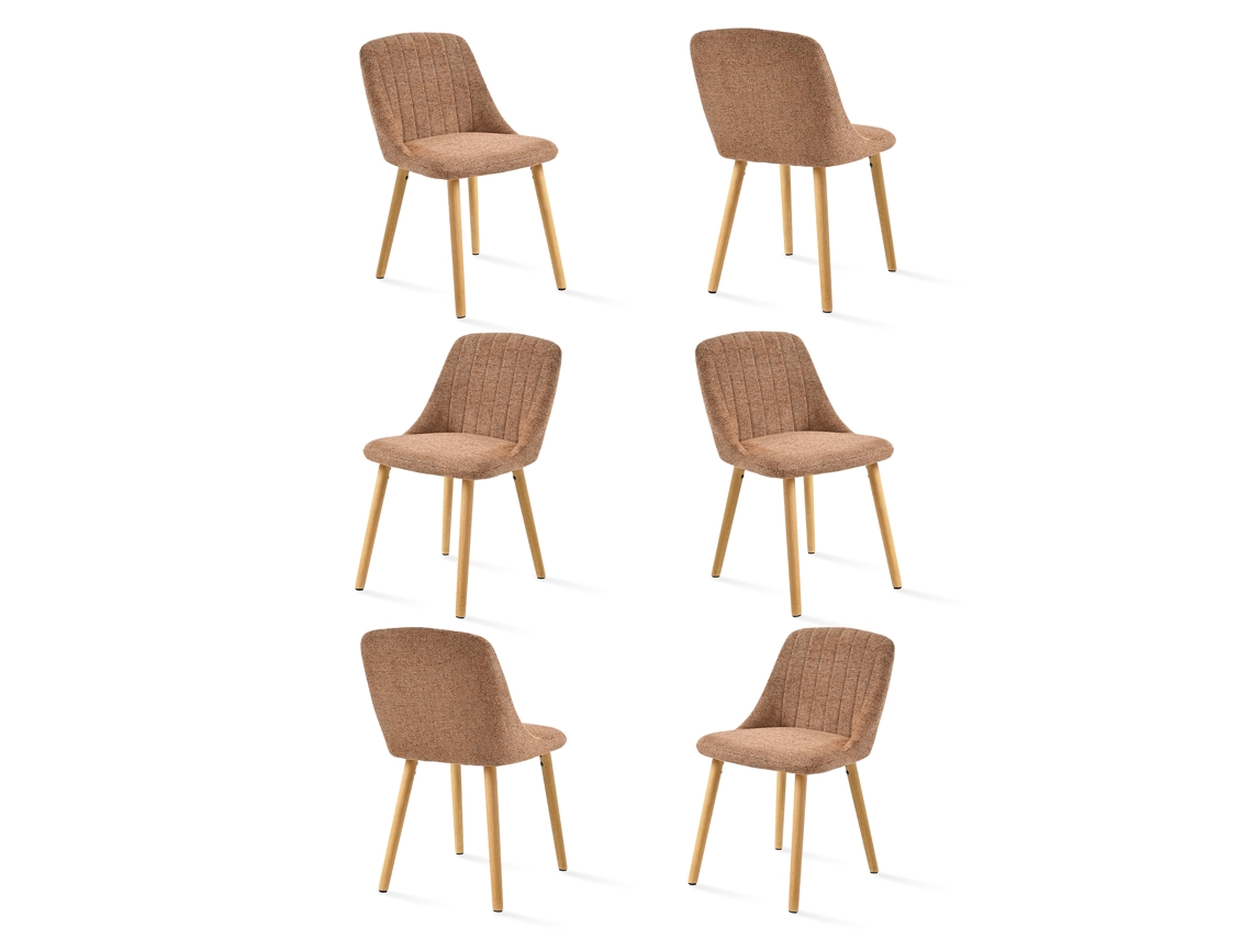 Sillas De Comedor Goeurvant 993(pack De 6, Naranja, Chenilla)
