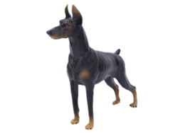 Bjww - Estatua en miniatura de un perro Doberman negro para la educación infantil temprana.