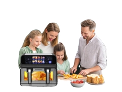 Freidora de aire eléctrica, doble cesta, control táctil, horno de 2200 W, fabricante OEM de la UE