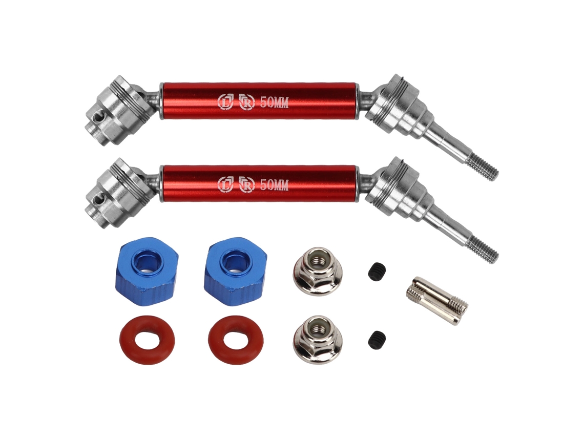 Eje De Transmisión Delantero De Acero Y Aluminio Rc 1/10 Para Traxxas, Color Rojo, Con Protector Contra El Óxido.