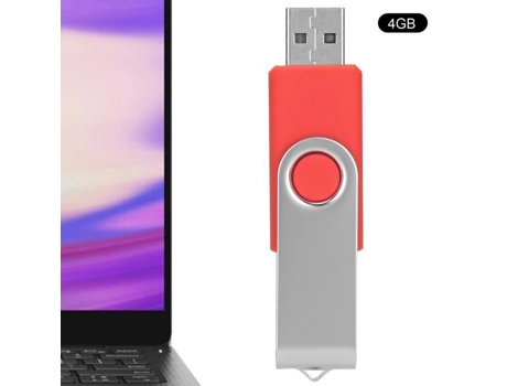 HURRISE Memoria USB Flash Drive Rotativo Candy Rojo Portátil Memory Stick para Computadora 128 Gb 4 Gb