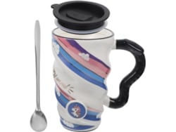 Caneca De Café De Cerâmica Com Tampa Em Formato De Unicórnio, Com Design Elegante Em Espiral.