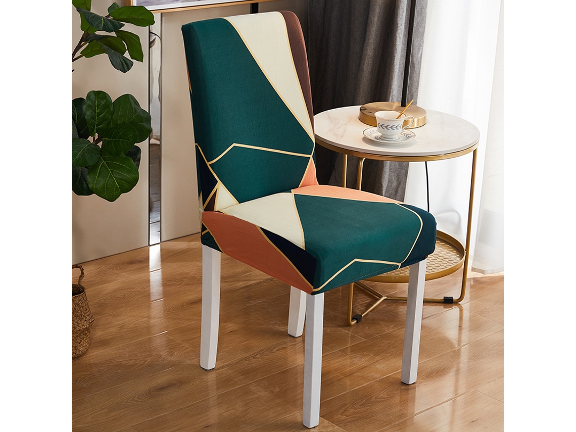 1 paquete de funda protectora extraíble para silla de comedor para el hogar, patrón de restaurante 1-Tamanho universal LUUCOZK