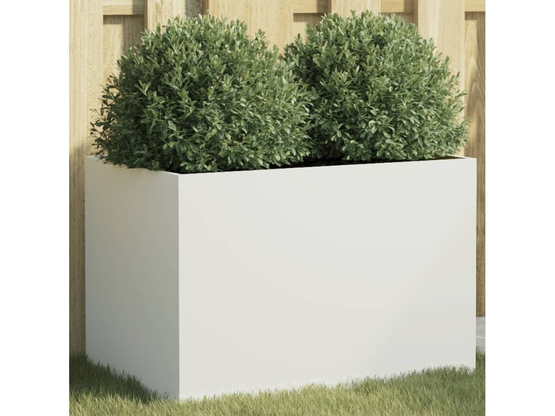 Jarrón/jardinera 62x40x39 cm Acero Blanco Dkd Home Decor