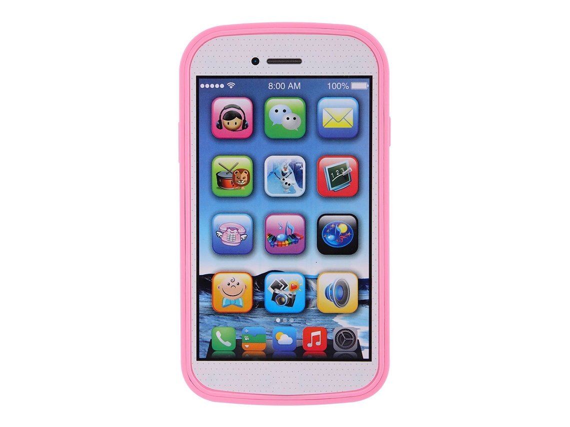 20du26 Teléfono educativo para niños para aprender inglés y música, juguete rosa para el desarrollo infantil.