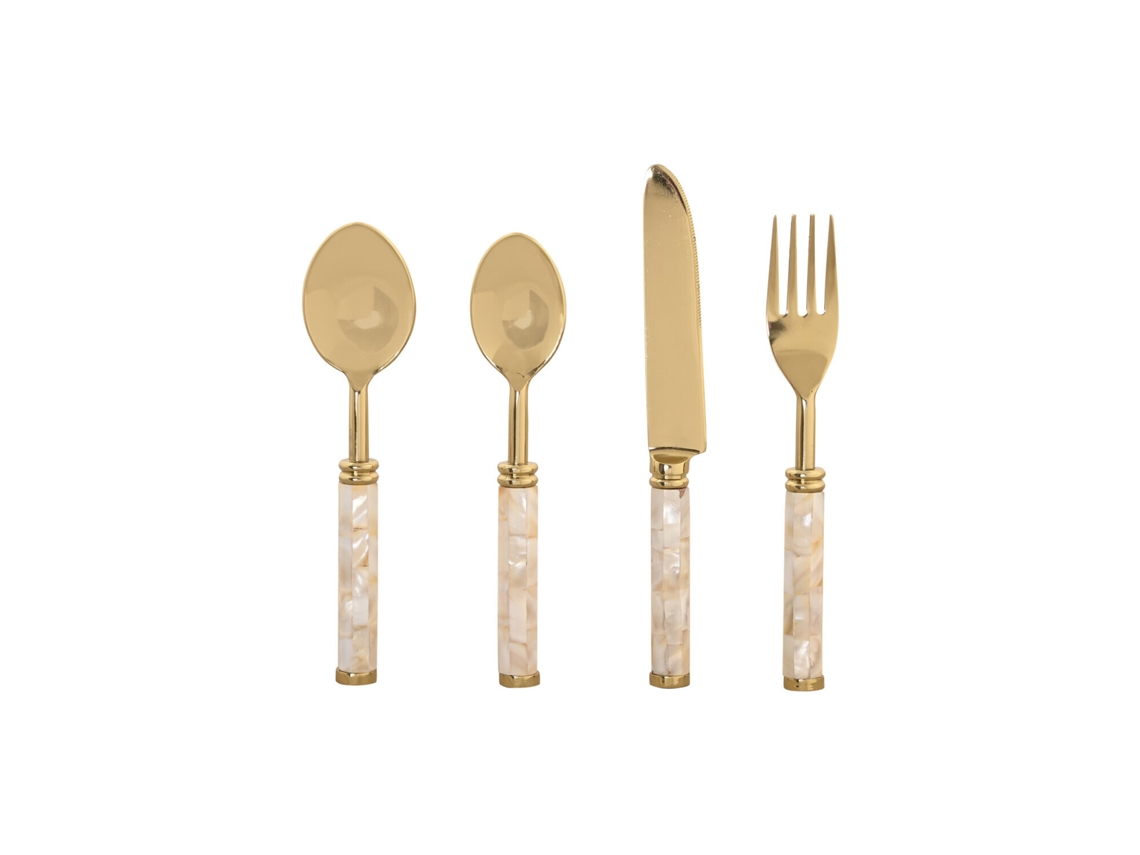 Set 16 Cuberteria Inox Nacar Brillante 4,5x2x21cm