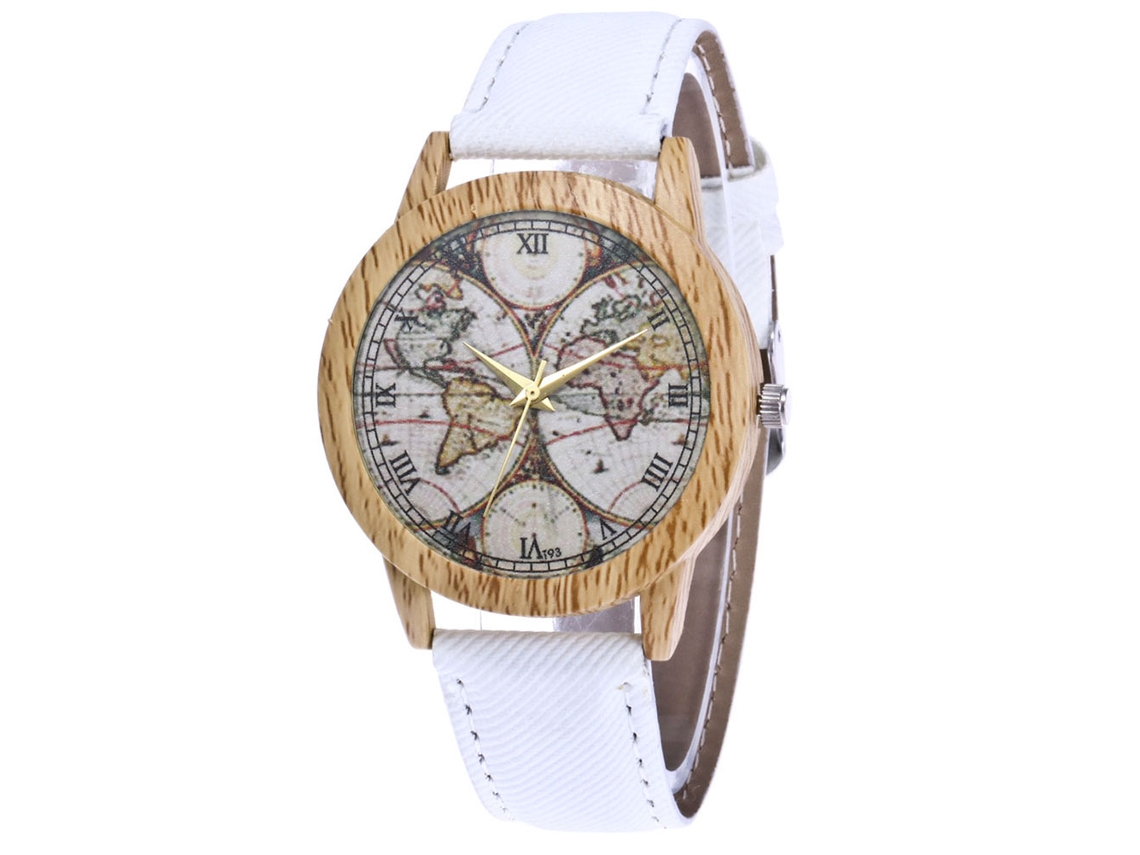 Reloj De Pulsera De Cuarzo Informal Con Correa Vaquera Para Hombre Y Mujer, Blanco.