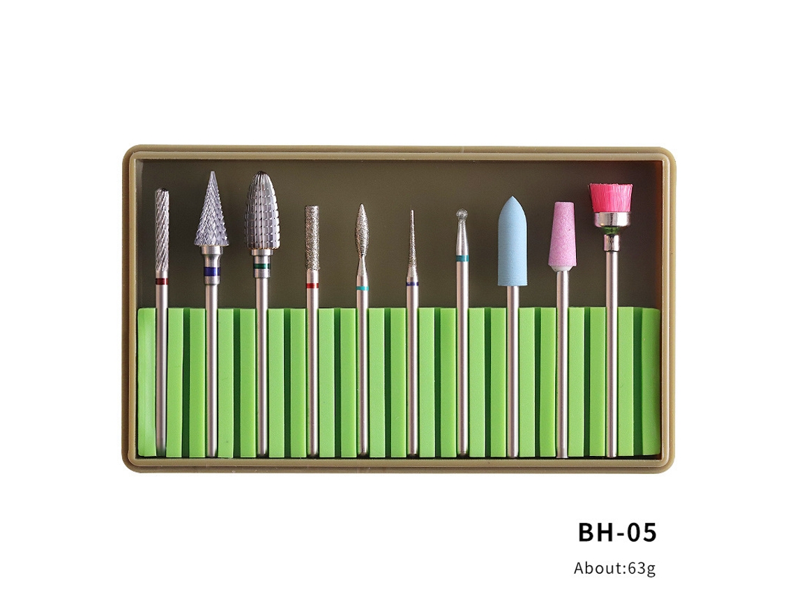 Juego de herramientas para uñas con puntas de pulido en aleación de acero de tungsteno y cerámica. 05 Yunzii
