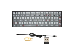 Kit De Teclado Mecánico Para Armar, 100 Teclas, Intercambiables En Caliente, Diseño De Interruptores De 5 Pines, 96 % Inalámbrico, Cable Negro.