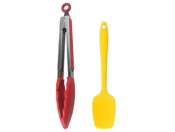 Juego de 2 utensilios de cocina de silicona con mangos redondeados de cobre. Nostalgia88
