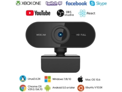 Minicámara web Full HD 1080p para reuniones en portátiles con Windows 10. Compatible con Skype, YouTube, Facebook y Black Bestvite.
