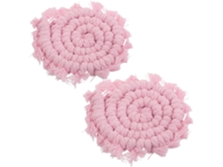 2 Posavasos De Tela Rosa Para Coche, Estilo Bohemio Encantador