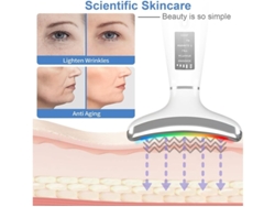 Terapia de luz roja para rostro y cuello, masajeador facial y de cuello, dispositivo de masaje facial calmante antienvejecimiento Yizhood