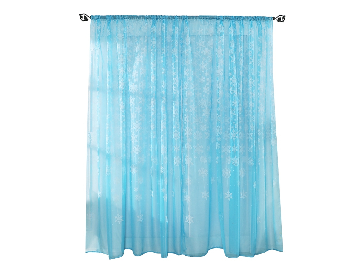 KOFIHETY Elegantes paneles de cortina transparentes en azul cielo, transpirables y filtrantes de luz, con bolsillo aislante para barra, tela de poliéster de fá