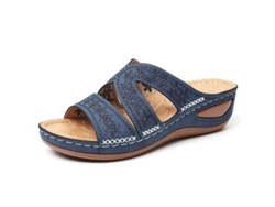 Sandalias Ortopédicas De Cuero Con Soporte Para Las Articulaciones Y Plataforma Gruesa Para Mujer, Modelo 2021, Con Bordado.