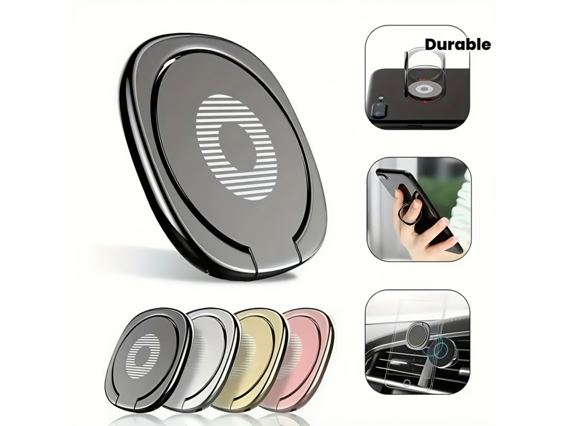 Soporte Ergonómico Para Teléfono Móvil De Coche, Giratorio 360° En Forma De Anillo, Con Puerto Usb E Iluminación Led, Portátil, Para El Hoga