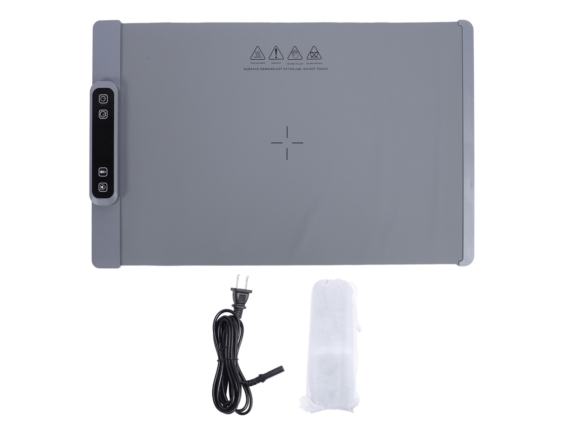 Alfombrilla Eléctrica Para Calentar Alimentos, De Silicona, Plegable, 3 Niveles De Temperatura, Gris.