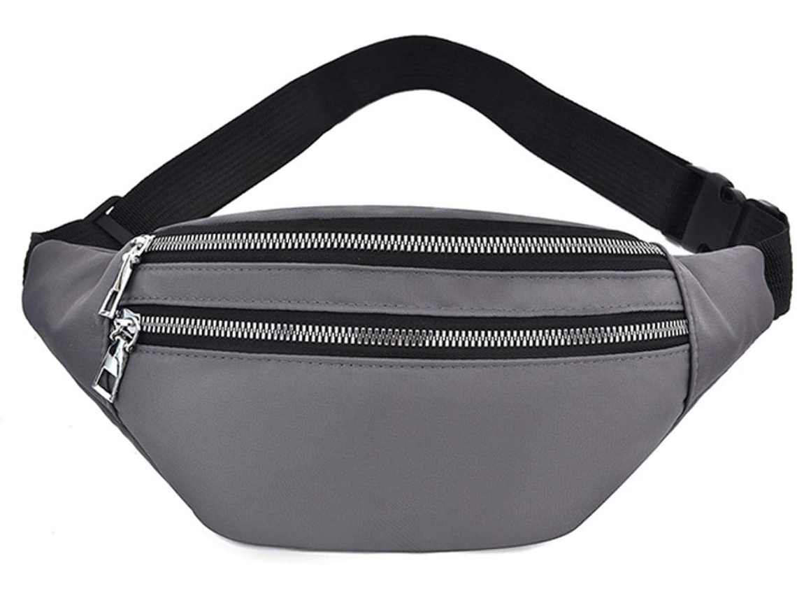 Riñonera Deportiva De Tela Oxford - Bolsa De Cinturón Resistente - Gris