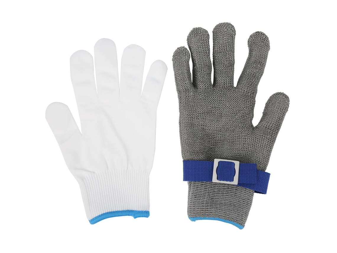 Guantes de acero inoxidable resistentes a cortes, nivel 5, universales para protección de manos (talla XS)