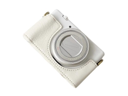 Bolsa de cuero sintético con textura de lichi para cámara Sony ZV 1 II/ZV 1M2/ZV 1F, con tapa inferior y batería fácil de reemplazar.