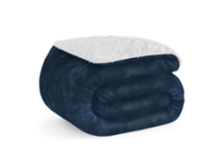 Manta Azul Marino Nalui  Grande (150x200cm), Suave, Cálida, Lavable 30º, Resistente a Arrugas. Ideal para Cama 90/105 o Sofá