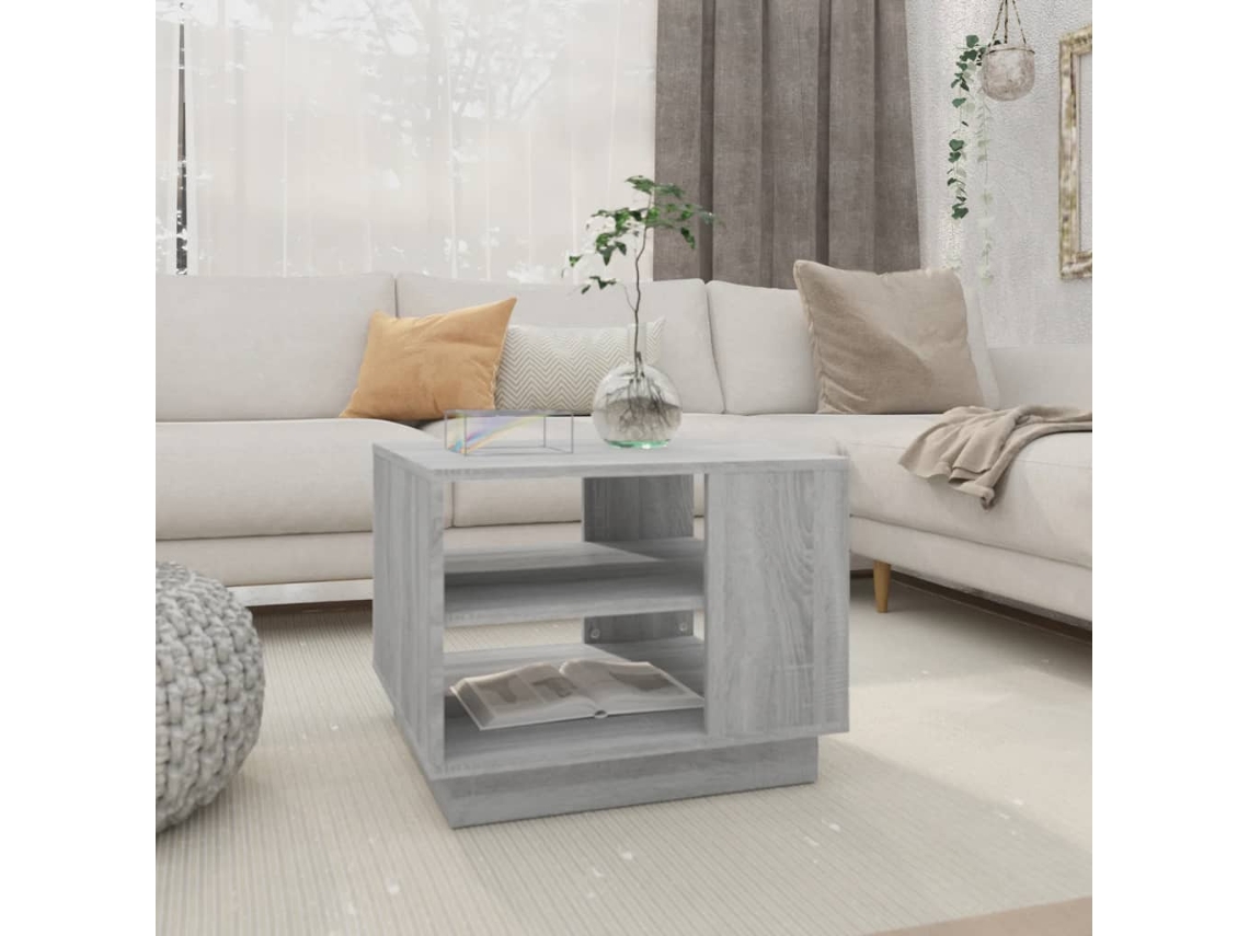 Mesa De Centro Madera De Ingeniería Gris Sonoma 55x55x43 Cm