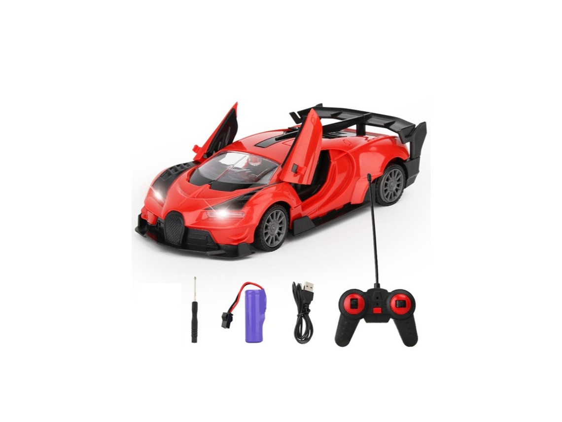 CHRUI Juguete con Control Remoto Bugatti Coche Rojo Juguetes para niños