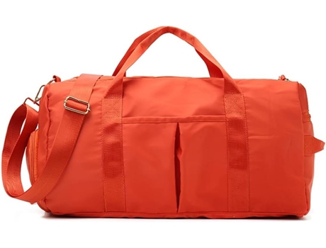 Bolsa Deportiva Para Gimnasio Con Bolsa Para Zapatos, Bolsa Húmeda, Bolsa De Lona, Bolsa De Viaje Impermeable Para Mujeres Y Hombres, Naranja ZMDEC...