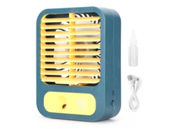 Ventilador De Mesa Spray Portátil Com Recarga Usb D893-1, Neblina, Material Abs, Bateria 1500mah, Azul