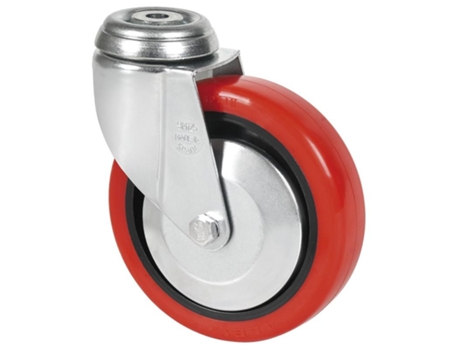 Rueda giratora agujero m12 20bha125cp-ppia poliamix-poliur.rojo eje liso ALEX