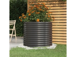 Maceta/Jardinera de Jardín Acero Revestido en Polvo 80X80X68Cm Antracita