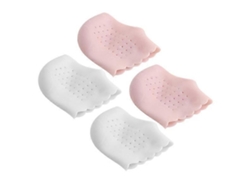 2 Pares Plantillas Para Talón Alivio Del Dolor Apoyo Protector Cojines De Talón Respirantes Sebs 10,2x7,5cm Blanco