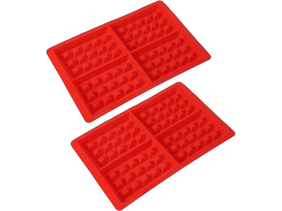 2 Piezas Molde De Silicona Forma Waffle/castillo, 28x18.4x1.5cm, Resistente Al Calor, Seguro Para Comida